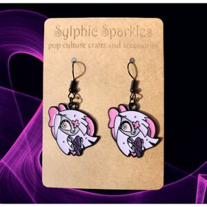 Hazbin Hotel Vaggie Enamel Charm Earrings
